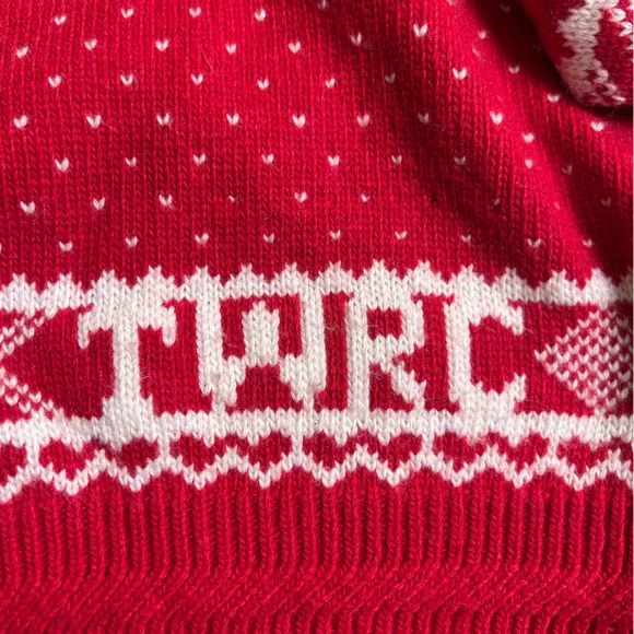 Teenie Weenie NWT All‎ That Bear Kawaii Red Fair Isle Knit Sweater Sz S Varsity